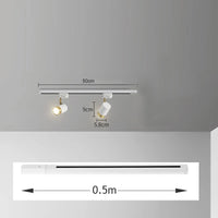Plafonnier Cuisine sur Rail à Spots GU10 Orientables, Noir ou Blanc