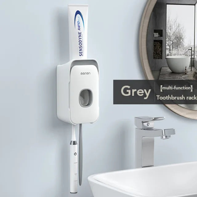 Porte-Brosse Mural Magnétique avec Tiroir et Distributeur de Dentifrice, 2 à 4 Gobelets