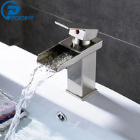 Mitigeur Lavabo Cascade Carré Noir Mat