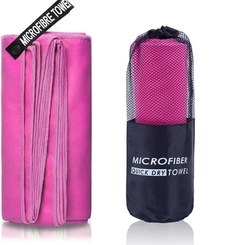 Serviette de Bain Microfibre Séchage Rapide avec Pochette, 4 Tailles