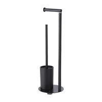 Porte-Papier Toilette sur Pied Noir, avec Réserve ou Porte-Brosse