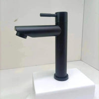 Robinet Lave-Main Eau Froide Inox 304 Noir ou Brossé, 18 cm