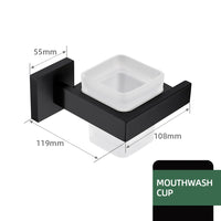 Accessoires Salle de Bain Noir Mat à la Pièce, 21 Articles