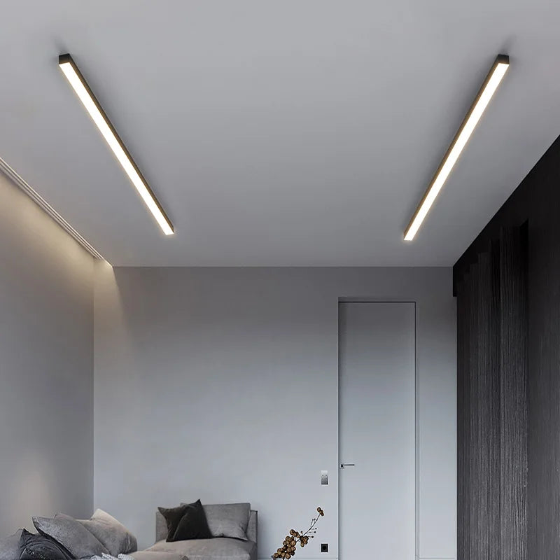 Plafonnier Cuisine LED Linéaire Noir ou Blanc, 60 à 200 cm