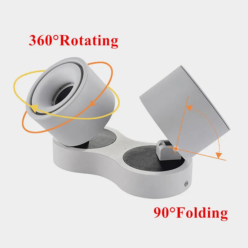 Spot LED Pliable Orientable, Simple ou Double Tête, 7 à 24 W