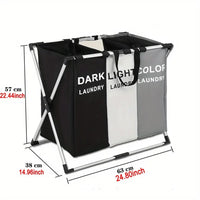 Panier à Linge Pliable 1 ou 3 Compartiments, Noir ou Gris