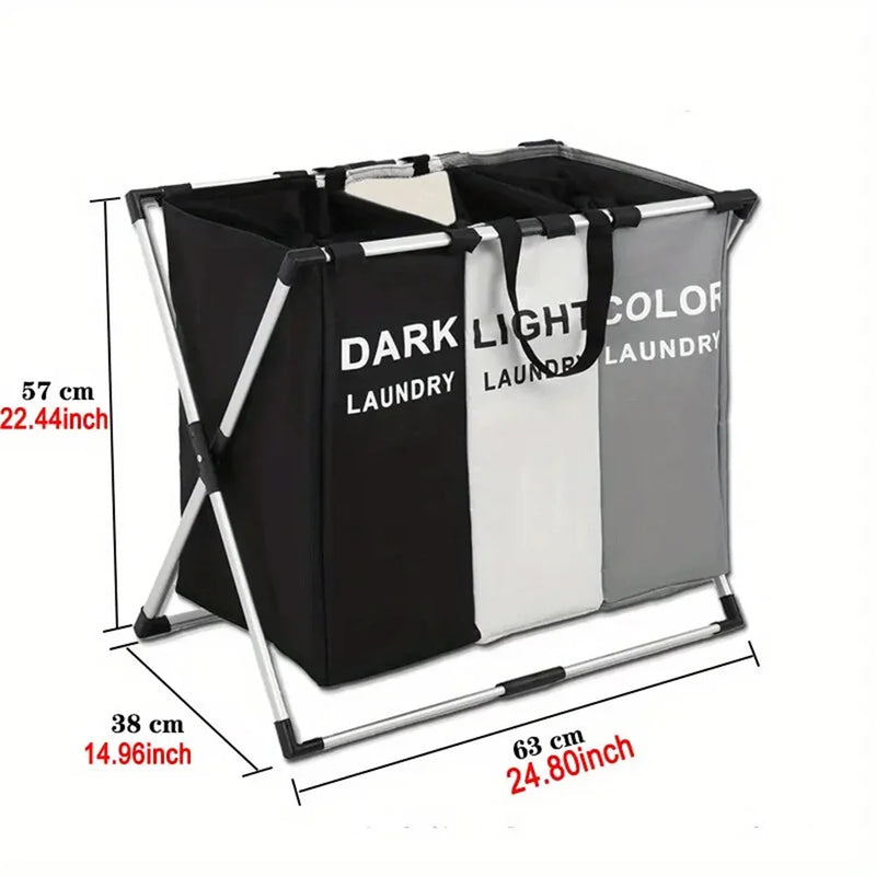 Panier à Linge Pliable 1 ou 3 Compartiments, Noir ou Gris