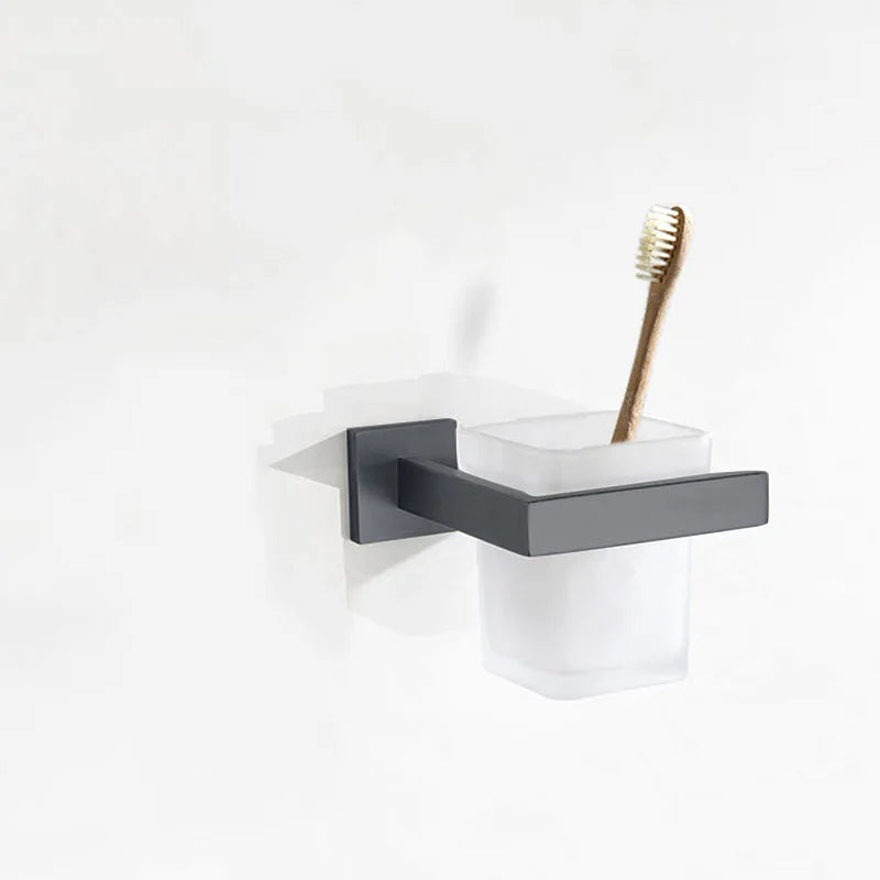 Accessoires Salle de Bain Inox Gris Anthracite à la Pièce, 12 Articles