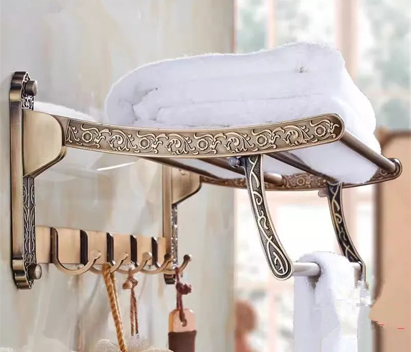 Accessoires Salle de Bain Bronze Antique Ciselé en Aluminium à la Pièce, 13 Articles