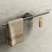 Porte-Serviette Mural Aluminium à Barre Fine, 30, 40 ou 50 cm