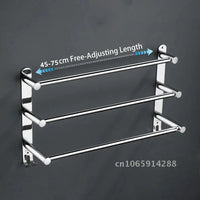 Porte-Serviette Télescopique Mural Inox Poli 45 à 75 cm