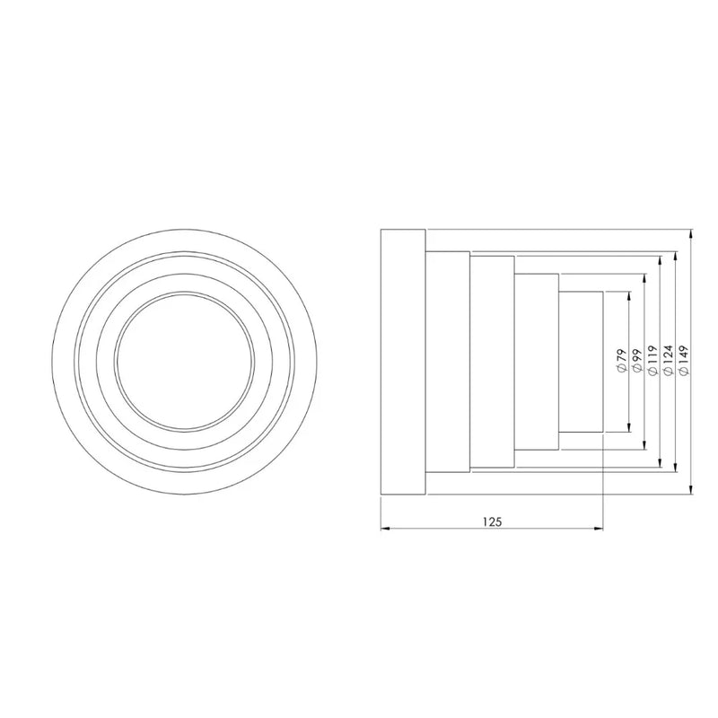 Réducteur de Hotte à 5 Gradins, 80 à 150 mm, ABS Blanc