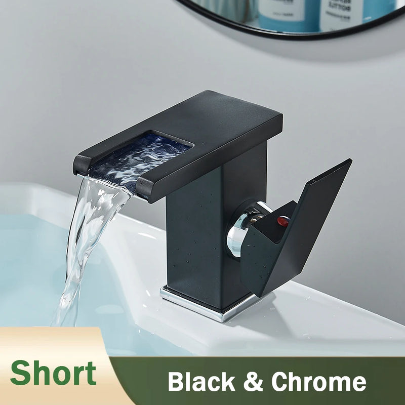 Mitigeur Lavabo Cascade LED Couleur Changeante