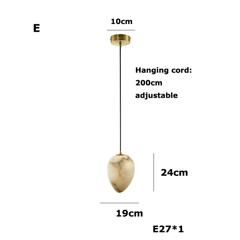 Suspension Cuisine Marbre Galet ou Œuf, 13 à 23 cm