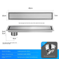 Caniveau de Douche Inox 304 Noir, Doré, Brossé, 20 à 60 cm