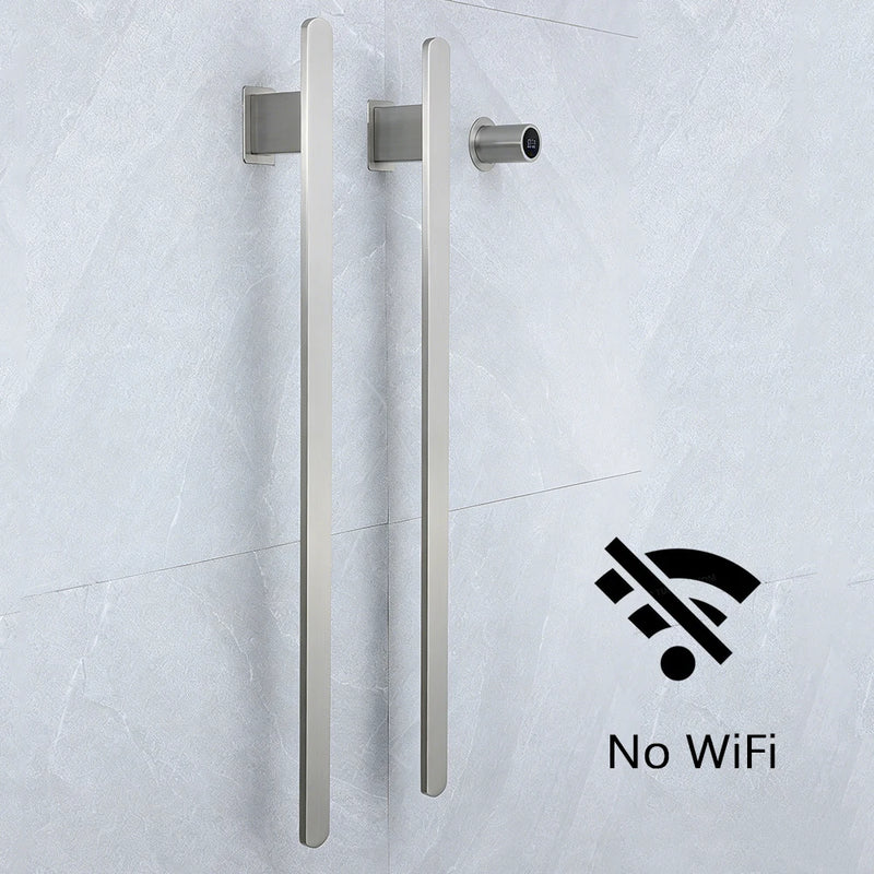Sèche-Serviette Électrique Encastré Vertical 2 Barres Inox 84 cm, WiFi en Option