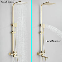Colonne de Douche Pluie Dorée avec Robinet de Baignoire 25 cm