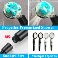 Pommeau de Douche LED Affichage Température, Hélice Turbo, Accessoires à la Pièce