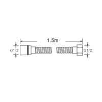 Flexible de Douche Noir ou Argenté 1,5 m, Raccords G1/2
