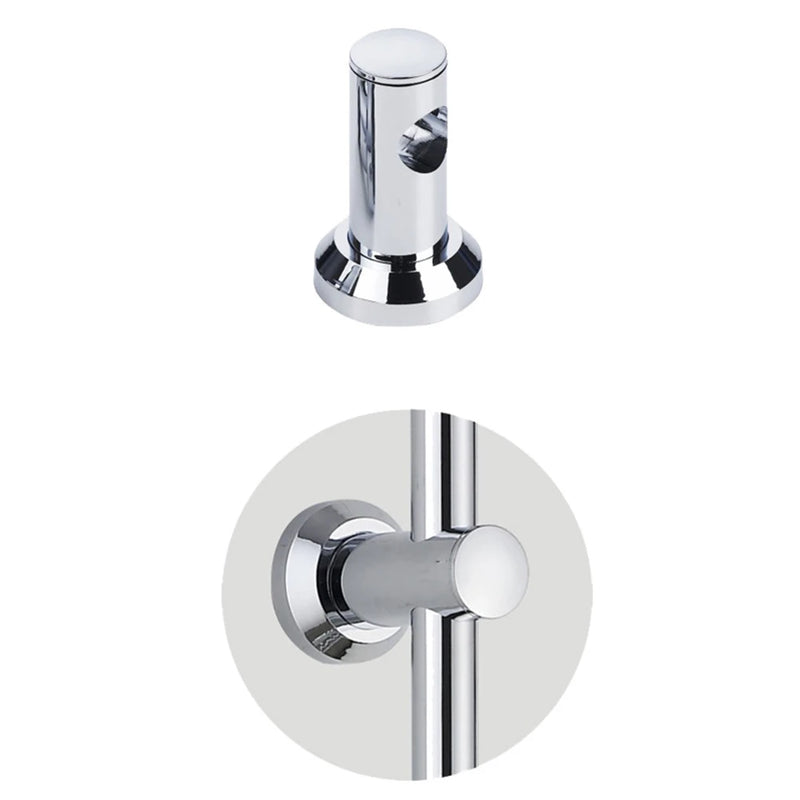 Support de Barre de Douche Chromé 22 mm, Fixation Murale avec Vis