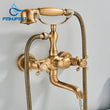 Robinet Baignoire Douche Laiton Antique, avec Douchette