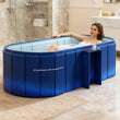Baignoire Pliable Adulte Bleue ou Jaune, 120 ou 150 cm avec Vidange
