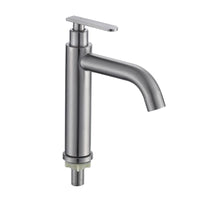 Robinet Lave-Main Eau Froide Inox 304, 6 Versions, Bec Courbe ou Droit
