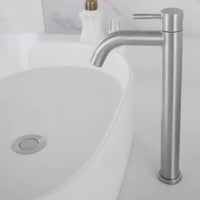 Robinet Lave-Main Haut Eau Froide Inox 304 Noir ou Brossé, 30,5 cm
