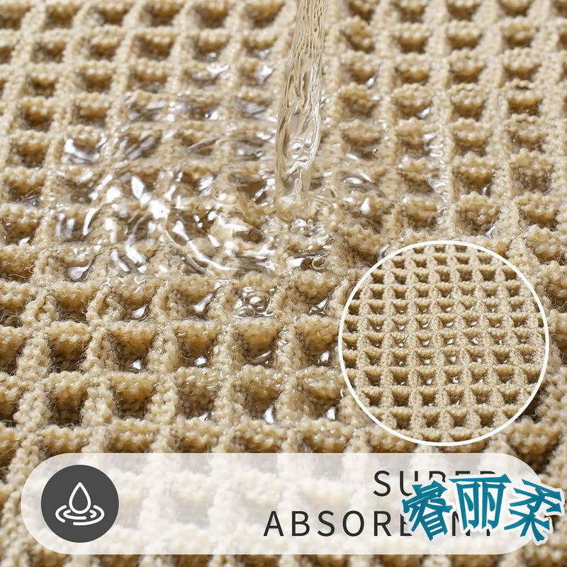 Tapis de Bain Antidérapant Absorbant à Franges
