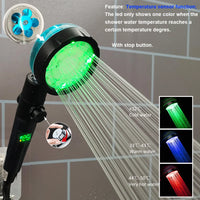 Pommeau de Douche LED Haute Pression avec Affichage Digital de Température