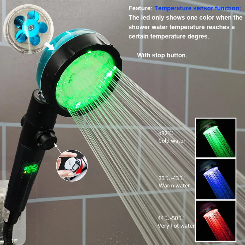Pommeau de Douche LED Haute Pression avec Affichage Digital de Température