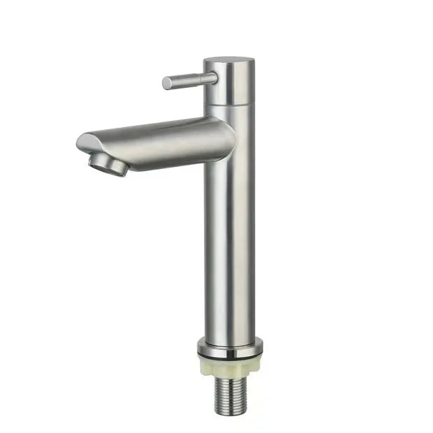 Robinet Lave-Main Eau Froide Inox 304 Noir ou Brossé, 18 cm