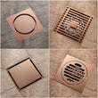 Bonde de Douche Carrée Laiton Or Rose 5 Motifs 10 cm