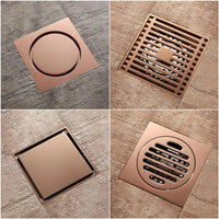 Bonde de Douche Carrée Laiton Or Rose 5 Motifs 10 cm