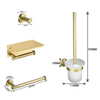 Accessoires Salle de Bain Doré Brossé à la Pièce, 24 Articles