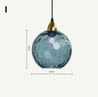 Suspension Cuisine Globes en Verre Coloré Texturé, 1 à 8 Têtes