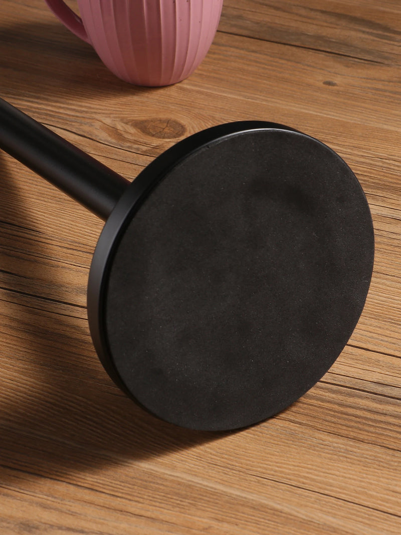 Porte-Essuie-Tout Noir en Métal sur Pied, Tige Haute 30 cm, Base Ronde