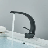 Mitigeur Lavabo Monotrou Courbé en Laiton, 6 Finitions