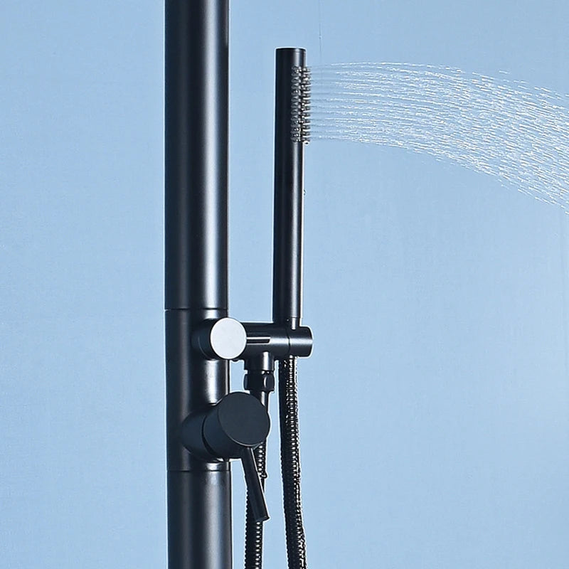 Colonne de Douche Extérieure Inox 235 cm, Noir Mat ou Brossé