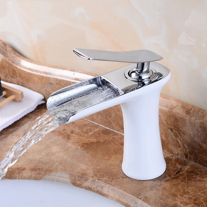 Mitigeur Lavabo Cascade Laiton, 9 Finitions, Bas ou Haut