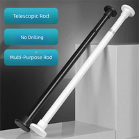 Barre de Douche Télescopique en Acier, Blanc ou Noir, 30 à 80 cm