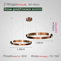 Suspension Cuisine LED Anneaux Ouverts, Ø 40 à 80 cm