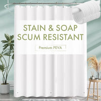 Doublure de Rideau de Douche PEVA Aimantée, 6 Coloris, 5 Dimensions