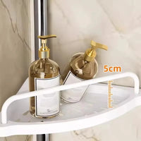 Étagère d'Angle de Douche Télescopique 4 Niveaux Sol-Plafond