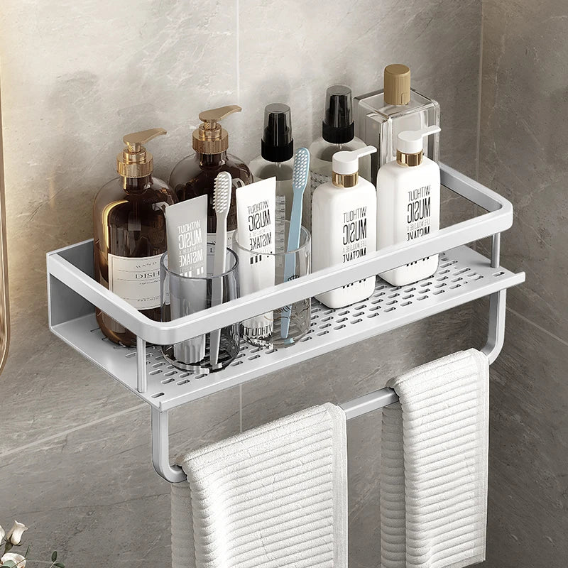 Étagère de Salle de Bain Murale en Aluminium, 30 à 50 cm
