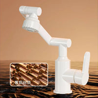 Mitigeur Lavabo Blanc à Bras Articulé Orientable, 2 Modes de Jet