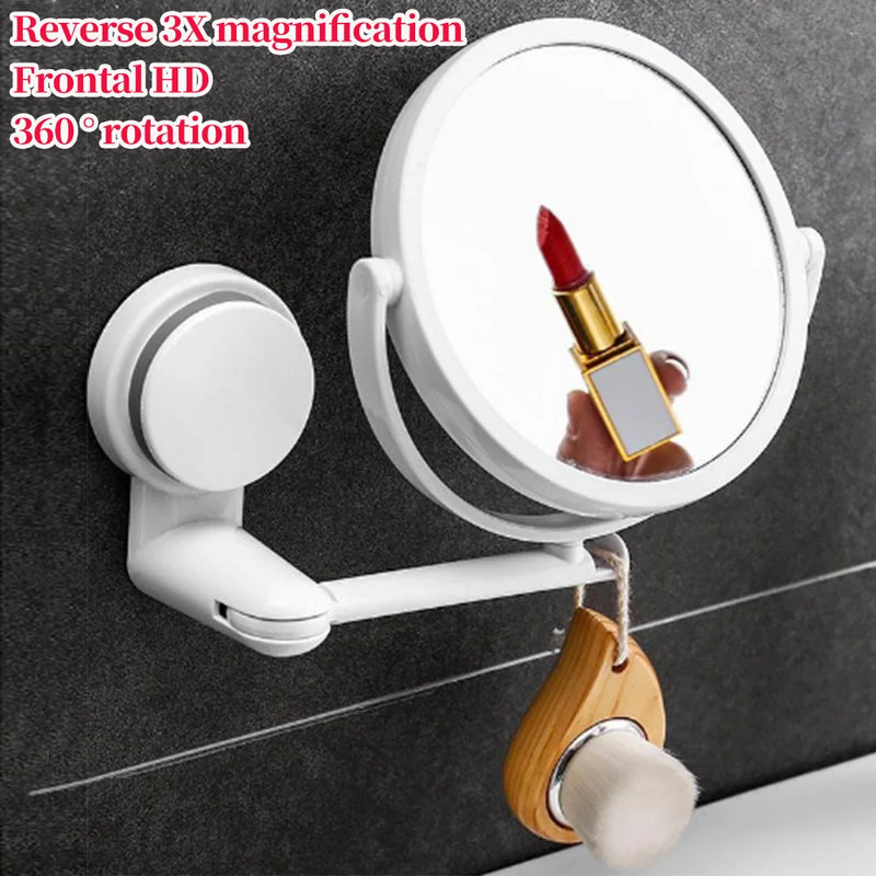 Miroir Grossissant Mural Double Face 3X Bras Extensible Rotatif 15 cm