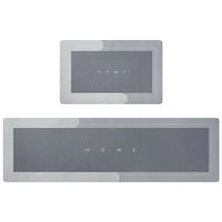 Tapis de Cuisine Diatomite Antidérapant Gris à Bordure Claire, 3 Teintes