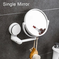 Miroir Salle de Bain Rond Pliant à Ventouse Blanc 15 cm