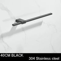 Porte-Serviette Mural Barre Plate Inox 304, 3 Finitions, 30 à 60 cm